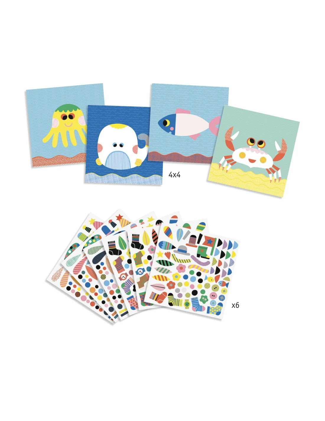 Djeco - Versier met stickers - Zeedieren