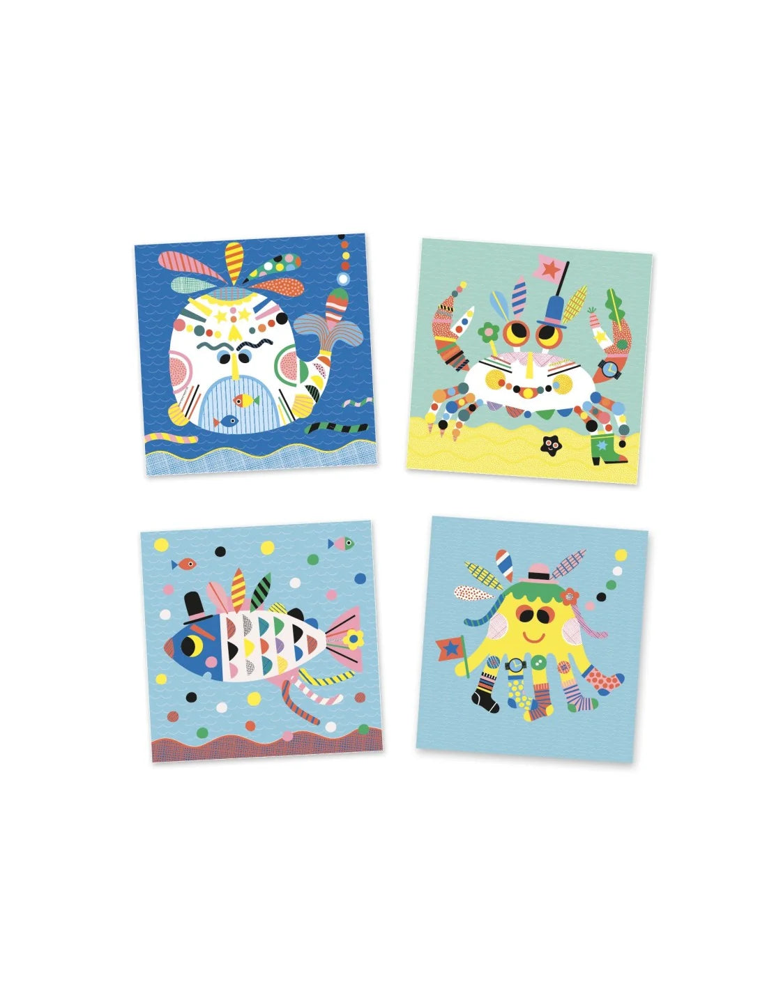 Djeco - Versier met stickers - Zeedieren