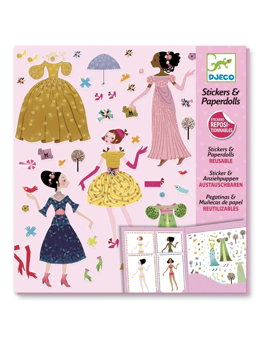 Djeco - Herbruikbare stickers - Poppen aankleden