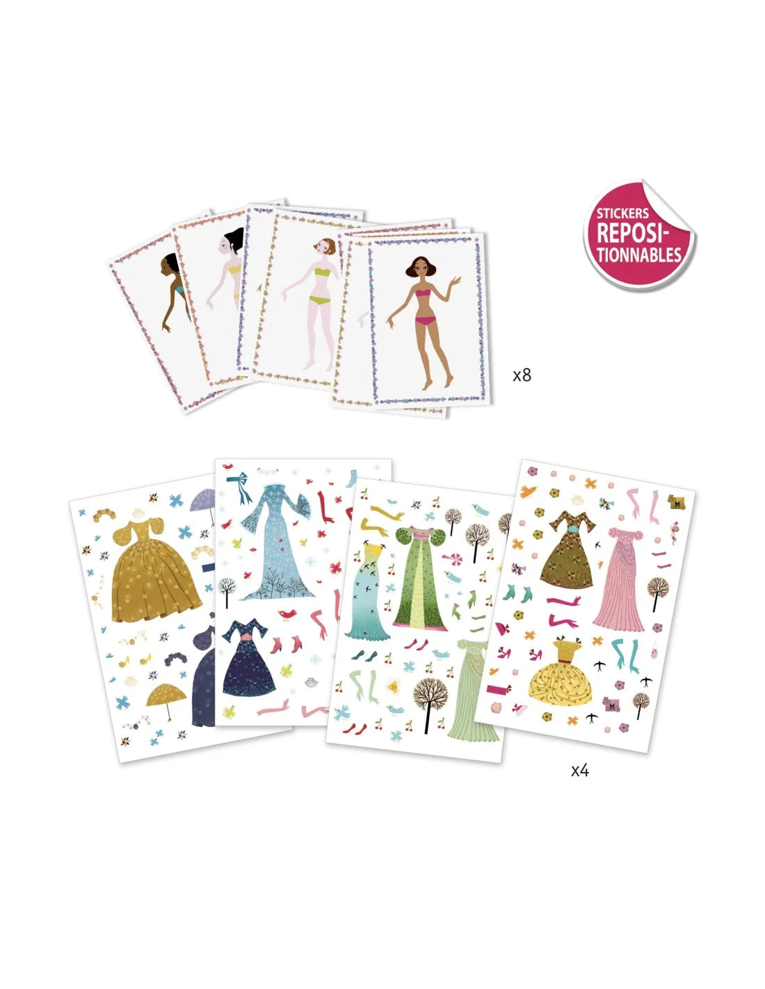 Djeco - Herbruikbare stickers - Poppen aankleden