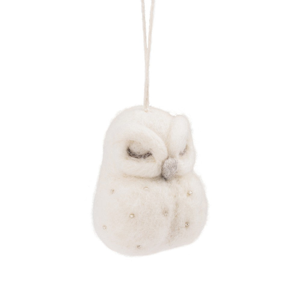 Sjaal met verhaal - Vilten hanger - Sneeuwuil