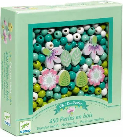 Djeco houten kralen - bladeren en bloemen