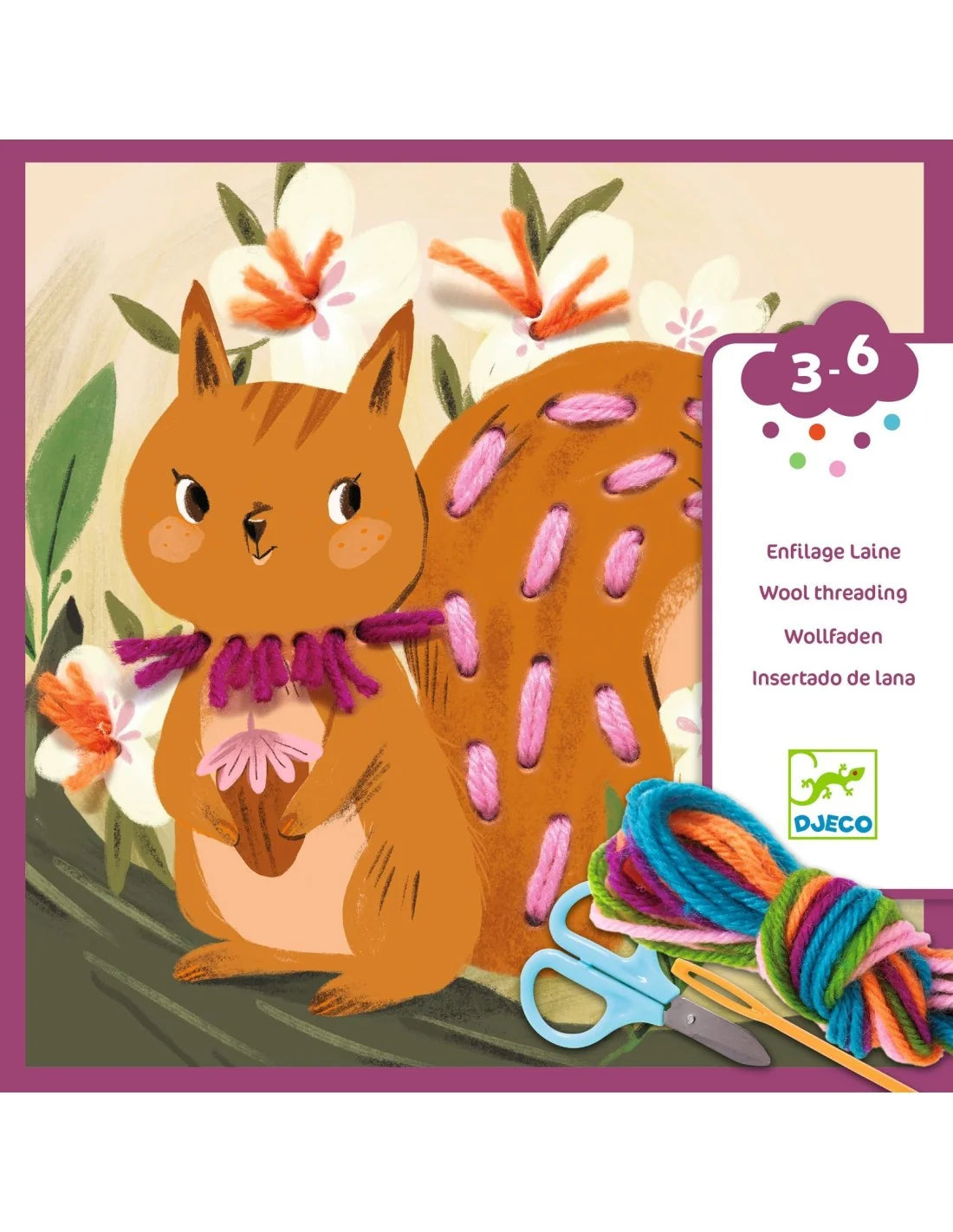 Djeco - Stap voor stap rijgen met wol