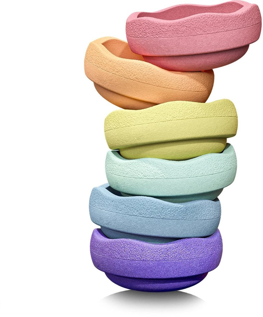 Stapelstein - Original rainbow pastel - 6 stuks