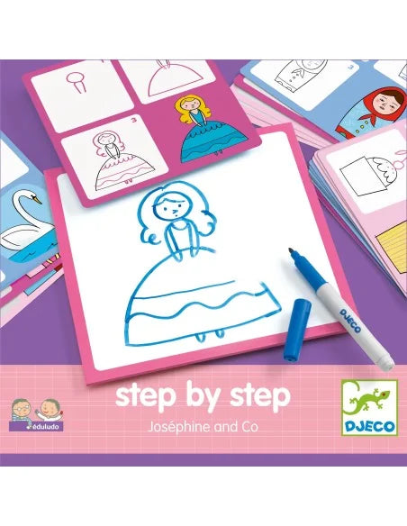 Djeco - Stap voor stap tekenen - Prinsessen