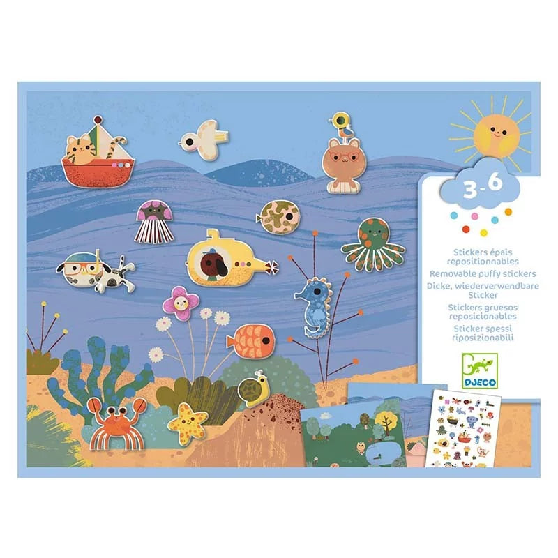 Djeco - Herbruikbare stickers - Summertime