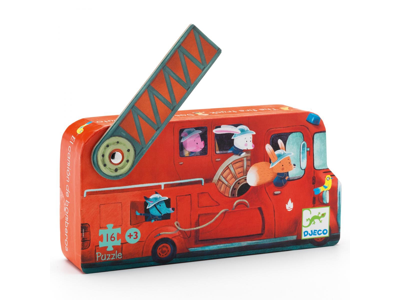 Djeco - Fire Truck Puzzel – 16 stukjes