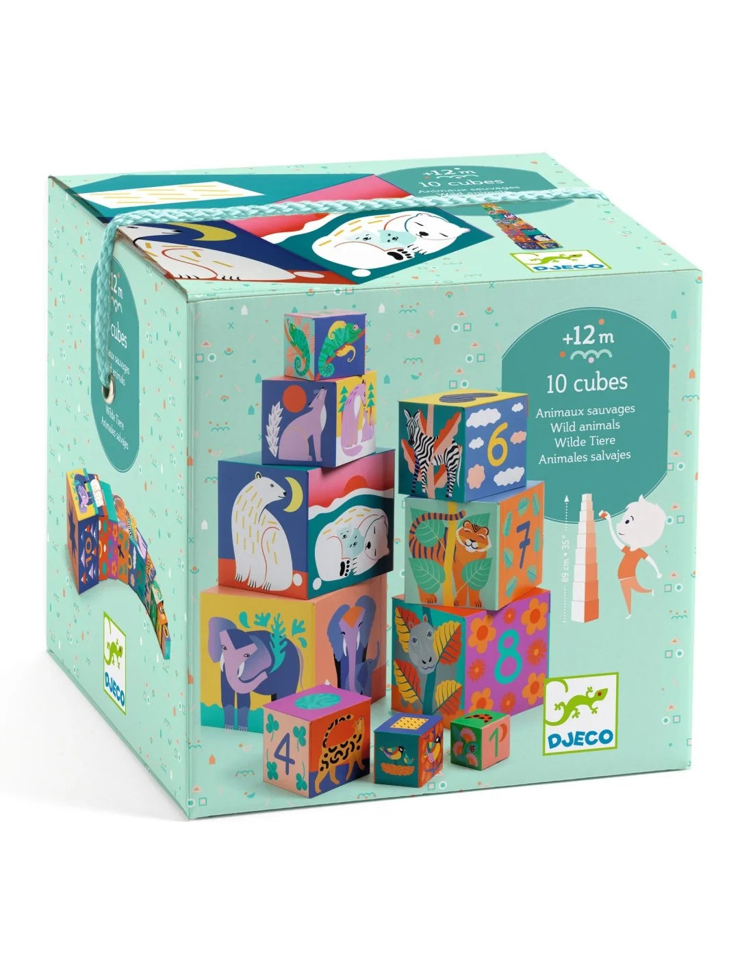 Djeco - Stapeltoren - Karton - Wilde dieren - 10 stuks