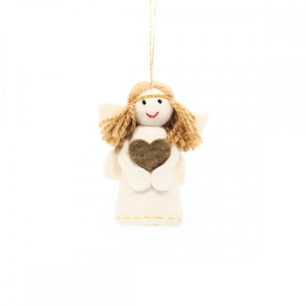 Sjaal met verhaal - Kerstengeltje - Vilt - Hanger