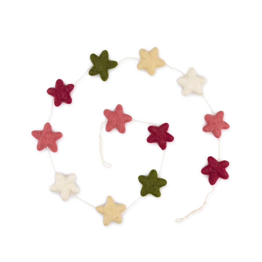 Sjaal met verhaal - Viltslinger - Sterren - Mistletoe tinten