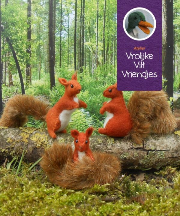 Atelier vrolijke vilt vriendjes - Eekhoorntjes - Zelfmaak pakketje - Image 2