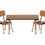 Maileg - Tafel en stoel set - Muis - Donker beige
