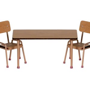 Maileg - Tafel en stoel set - Muis - Donker beige