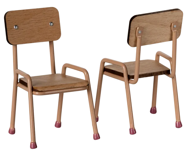 Maileg - Tafel en stoel set - Muis - Donker beige - Image 3