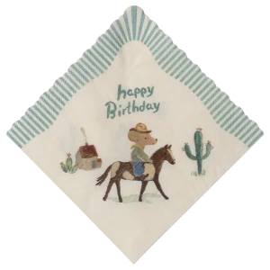 Servetten - Happy birthday - Cowboy