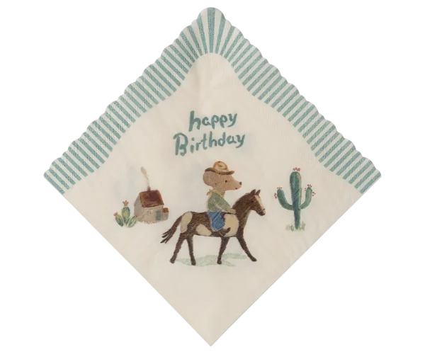 Servetten - Happy birthday - Cowboy