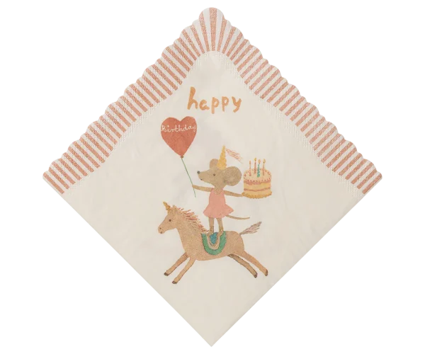 Maileg - Servet - Happy birthday - Eenhoorn
