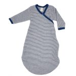 Lilano - Slaapzak - Lange mouw - Dun Wol/Zijde - Donkerblauw gestreept
