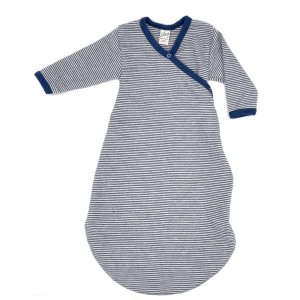 Lilano - Slaapzak - Lange mouw - Dun Wol/Zijde - Donkerblauw gestreept