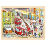 Goki - Houten Legpuzzel - Brandweeractie