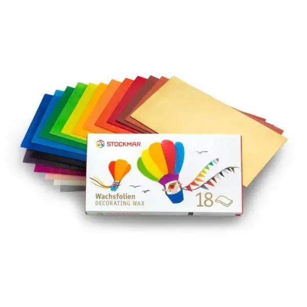 Stockmar - Decoratiewas plakken - 18 stuks - Regenboog - Breed