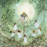 Ansichtkaart - Bijdehansje - Maypole Dance