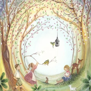 Ansichtkaart - Bijdehansje - Spring