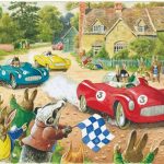 Ansichtkaart - Racey Helps - The motor race