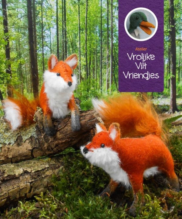 Atelier vrolijke vilt vriendjes - Vossen - Zelfmaak pakketje