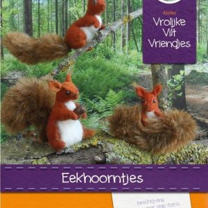 Atelier vrolijke vilt vriendjes - Eekhoorntjes - Zelfmaak pakketje