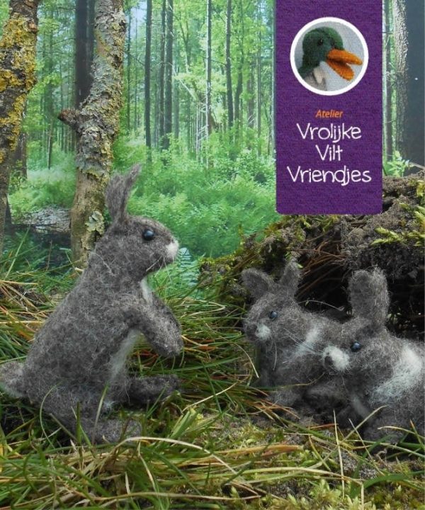 Atelier vrolijke vilt vriendjes - Konijntjes - Zelfmaak pakketje - Image 2