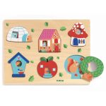 Djeco - Reliëfpuzzel - Coucou House praktische opberging