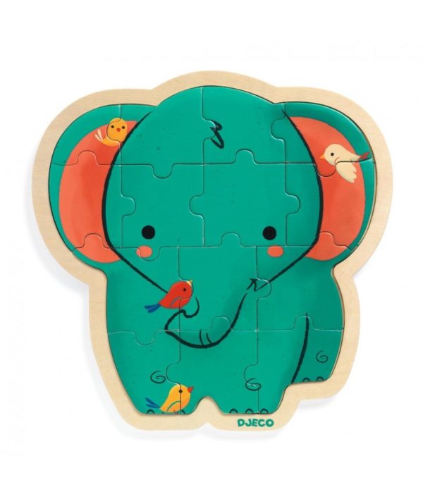 Djeco - Houten Puzzeltje - Olifant