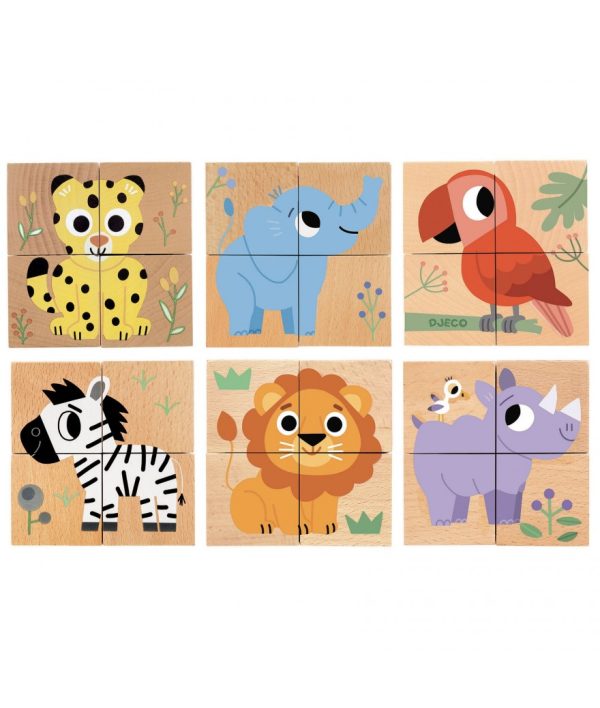 Djeco - Kubus puzzel - Hout - Wild & Co - Image 2