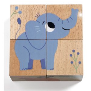 Djeco - Kubus puzzel - Hout - Wild & Co